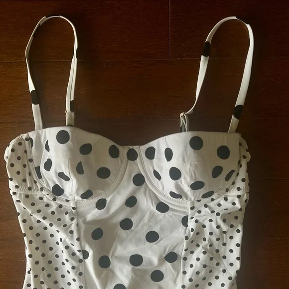 Dolce & Gabbana Black and White Polka Dot One Piece Swimsuit - Picture 3 of 4